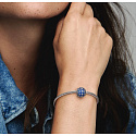 Charm Třpytivé kulaté modré kouzlo Pavé, korálek na náramek symbol