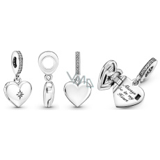 Charm Sterlingové stříbro 925 Srdcový medailon otevírací, přívěsek na náramek láska