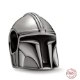 Charm Sterlingové stříbro 925 Marvel Star Wars Mandalorian Helma, korálek na náramek film