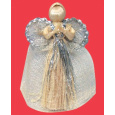 Anděl stříbrný dekor se zvlněnou sukní 17 cm