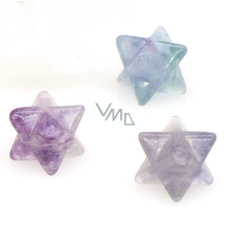 Fluorit merkaba hmatka z přírodního kamene 13 mm,1 kus, kámen géniů