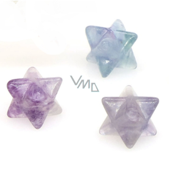 Fluoryt merkaba hmatka z naturalnego kamienia 13 mm, kamień geniuszy