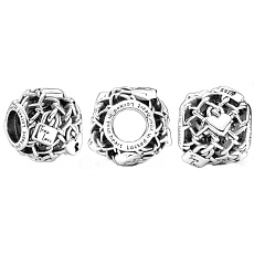 Charm Děrovaný pletivo s visacími zámky, korálek na náramek Láska Charm Děrovaný pletivo s visacími zámky, korálek na náramek Láska