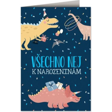 Niekupione życzenia urodzinowe Dinozaury 115 x 170 mm Niekupione życzenia urodzinowe Dinozaury 115 x 170 mm