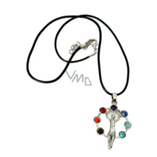 7 čaker přívěsek energetický - symbol Bohyně přírodní korálky 1 kus