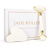 Křemen Gua Sha 5 x 8 cm + váleček masážní 14 x 5,5 cm redukuje vrásky, otoky, zlepšuje pružnost pokožky, sada