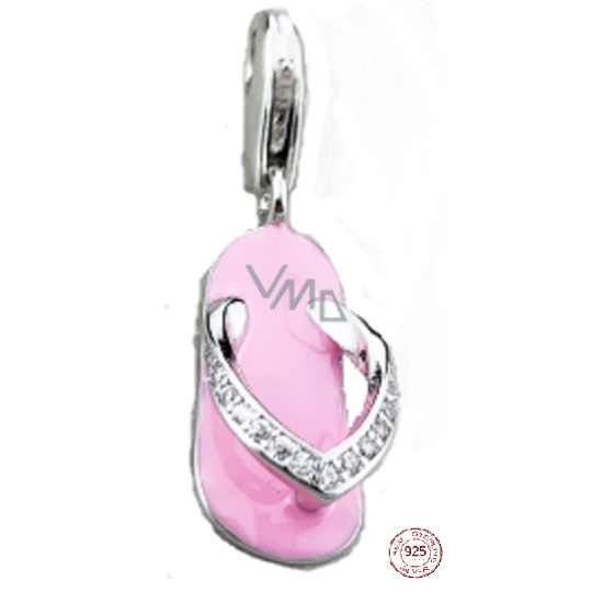 Charm Sterlingové stříbro 925 Žakka - růžová pantofle, humří spona přívěsek na náramek symbol