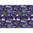 Nekupto Dárkový balicí papír 70 x 200 cm Vánoční Krteček tmavě modrá 1 role
