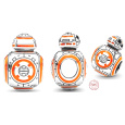 Charm Sterlingové stříbro 925 Marvel Star Wars Droid BB-8, korálek na náramek, film