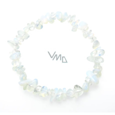 Opalit bílý náramek elastický sekaný, syntetický kámen 19 cm, kámen přání a naděje Opalit bílý náramek elastický sekaný, syntetický kámen 19 cm, kámen přání a naděje
