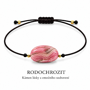 Rhodonit – Síla minerálů | Nastavitelný šňůrkový náramek | Symbol odpuštění