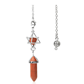Jaspis Merkaba + kyvadlo, přívěsek přírodní kámen 71 x 8 x 8 mm