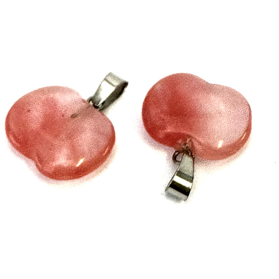 Křišťál růžový Jablko poznání přívěsek přírodní kámen 1,5 cm, kámen kamenů