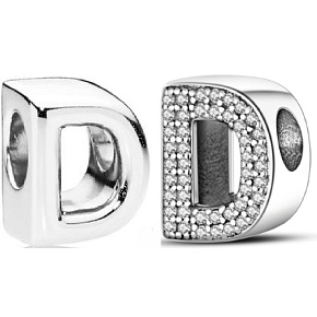 Charm Abecední písmeno D, korálek na náramek Charm Abecední písmeno D, korálek na náramek