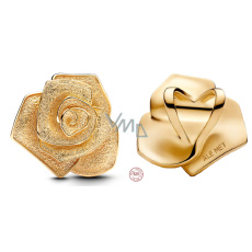 Charm Sterlingové stříbro 925 Kvetoucí růže velký lesk kouzlo, korálek na náramek květina Charm Sterlingové stříbro 925 Kvetoucí růže velký lesk kouzlo, korálek na náramek květina