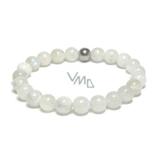 Měsíční kámen modrý náramek elastický přírodní kámen, kulička 8 mm / 16 - 17 cm, kámen osudu