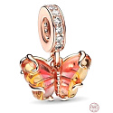 Charm Svoboda jako motýl z muranského skla, přívěsek na náramek zvíře