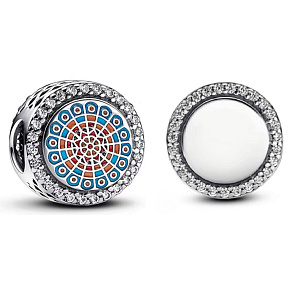 Charm Francie, Paříž Cathedral Rosette - ryté kouzlo , korálek na náramek cestování