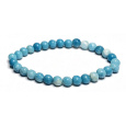 Larimar náramek elastický přírodní kámen, kulička 6 mm / 16 - 17 cm, kámen bájné Atlantidy