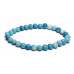 Larimar náramek elastický přírodní kámen, kulička 6 mm / 16 - 17 cm, kámen bájné Atlantidy