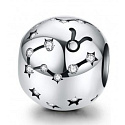 Charm Znamení zvěrokruhu Býk + zirkony, korálek na náramek 9 mm