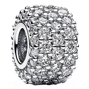 Charm Třpitivé kouzlo s čirou zirkonií, pavé korálek na náramek symbol