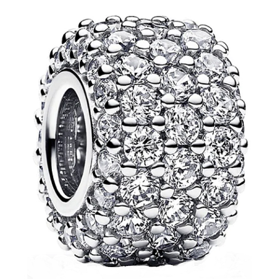 Charm Třpitivé kouzlo s čirou zirkonií, pavé korálek na náramek symbol