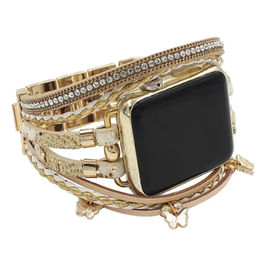 Apple Watch řemínek na hodinky ručně vyráběný Zlatý, velikost 38/40/41 mm Apple Watch řemínek na hodinky ručně vyráběný Zlatý, velikost 38/40/41 mm