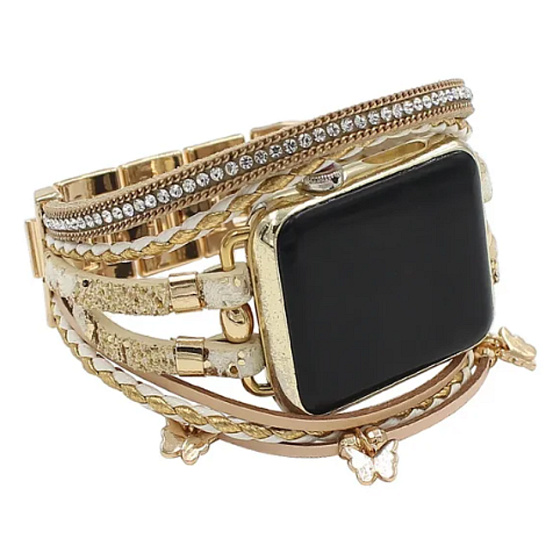 Apple Watch řemínek na hodinky ručně vyráběný Zlatý, velikost 38/40/41 mm