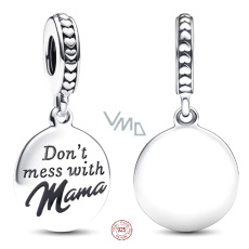 Charm Sterlingové stříbro 925 Mama - Nezahrávejte si s mámou, přívěsek ke gravírování náramek rodina Charm Sterlingové stříbro 925 Mama - Nezahrávejte si s mámou, přívěsek ke gravírování náramek rodina