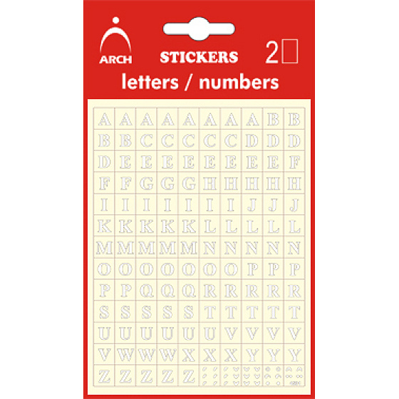 Arch Samolepicí písmena A-Z Bílá + bonus, výška 5 mm 2 archy 17 x 10 cm