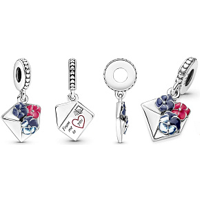 Charm Květinová obálka, přívěsek na náramek láska