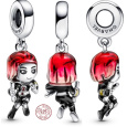 Charm Sterlingové stříbro 925 Marvel The Avengers, Černá vdova, přívěsek na náramek, film