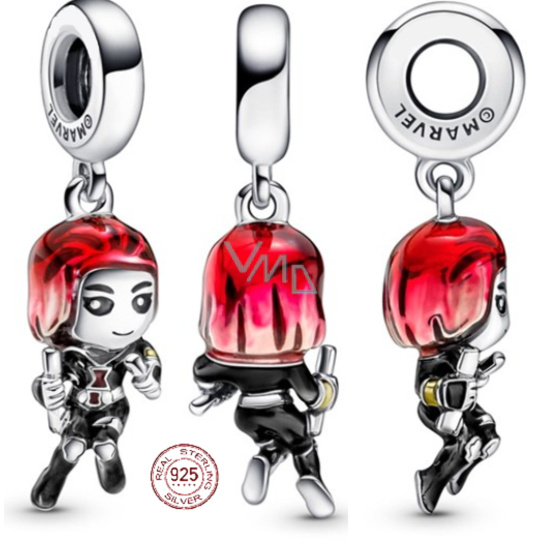 Charm Sterlingové stříbro 925 Marvel The Avengers, Černá vdova, přívěsek na náramek, film Charm Sterlingové stříbro 925 Marvel The Avengers, Černá vdova, přívěsek na náramek, film