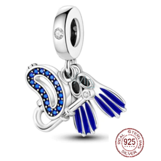 Charm Srebrny 925 do nurkowania, snorkelingu, 3w1 zawieszka na bransoletkę sport Charm Srebrny 925 do nurkowania, snorkelingu, 3w1 zawieszka na bransoletkę sport