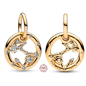 Charm Pozlacené znamení zvěrokruhu Ryby, přívěsek na náramek