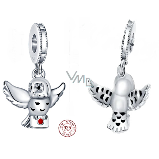 Charm Sterlingové stříbro 925 Harry Potter - Sova Hedvika s dopisem, přívěsek na náramek film