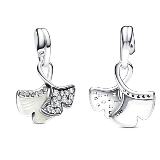 Charm Ginkgo Biloba list symbol zdraví, houževnatosti, přívěsek na náramek příroda