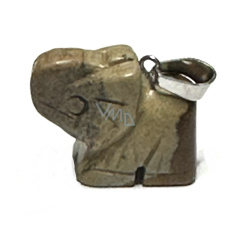 Jaspis hnědý Slon přívěsek přírodní kámen, ručně broušená figurka 1,8 x 2,5 x 8 mm, kámen pozitivní energie