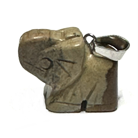 Jaspis hnědý Slon přívěsek přírodní kámen, ručně broušená figurka 1,8 x 2,5 x 8 mm, kámen pozitivní energie