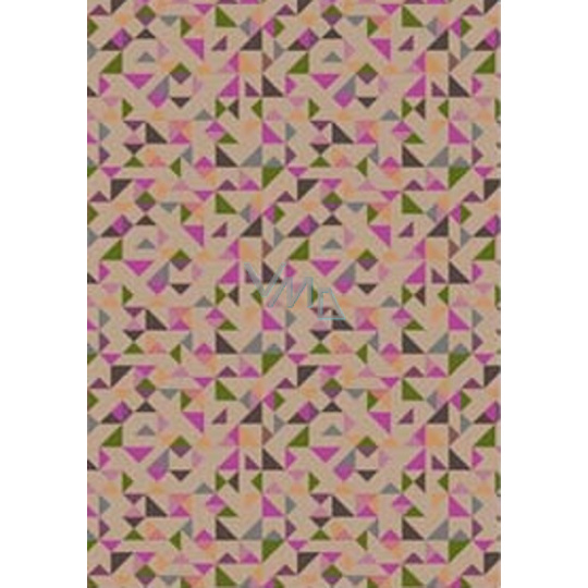 Ditipo Dárkový balicí papír 70 x 100 cm Barevné trojúhelníky 2 archy Ditipo Dárkový balicí papír 70 x 100 cm Barevné trojúhelníky 2 archy