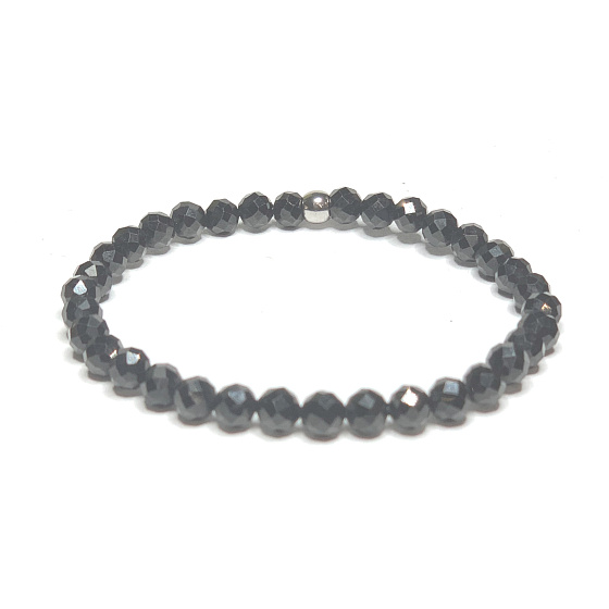 Spinel fazet náramek elastický přírodní kámen, kulička 5 mm / 16 - 17 cm