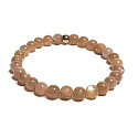 Měsíční kámen oranžový náramek elastický přírodní kámen, kulička 6 mm / 16 - 17 cm, kámen osudu