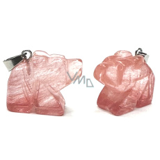 Křišťál růžový Medvěd přívěsek přírodní kámen, ručně broušená figurka 1,8 x 2,5 x 8 mm, kámen kamenů Křišťál růžový Medvěd přívěsek přírodní kámen, ručně broušená figurka 1,8 x 2,5 x 8 mm, kámen kamenů