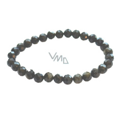 Obsidian zlatý náramek fazet elastický přírodní kámen, kulička 6 mm / 16 - 17cm, kámen záchrany