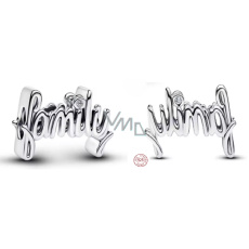 Charm Sterlingové stříbro 925 Family - rodina, symbol jednoty, domova a blízkosti, přívěsek na náramek rodina