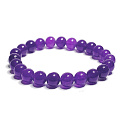Ametyst náramek elastický přírodní kámen, kulička 7- 8 mm / 16 - 17 cm, kámen králů a biskupů
