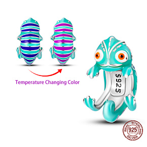 Charm Chameleon, mění barvu na teplo, korálek na náramek zvíře