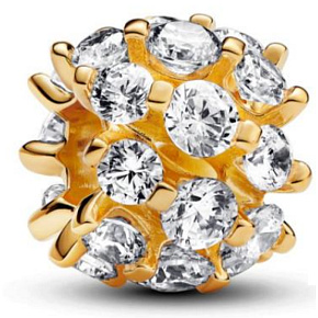 Charm Zlaté třpytivé kulaté kouzlo, korálek na náramek symbol