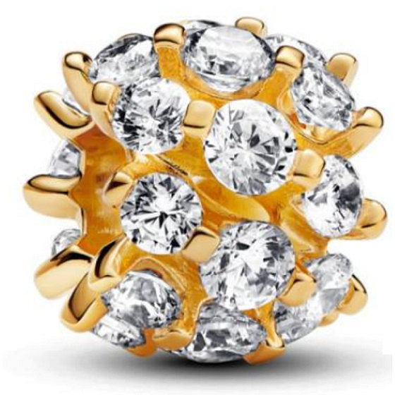 Charm Zlaté třpytivé kulaté kouzlo, korálek na náramek symbol